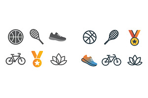 Icons representing different sports, a Sport Illustration by ZinetroN