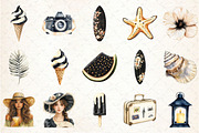 Ivory and Black Hello Summer Clipart, an Illustration by Rose Art (Thumbnail 2 of 4)