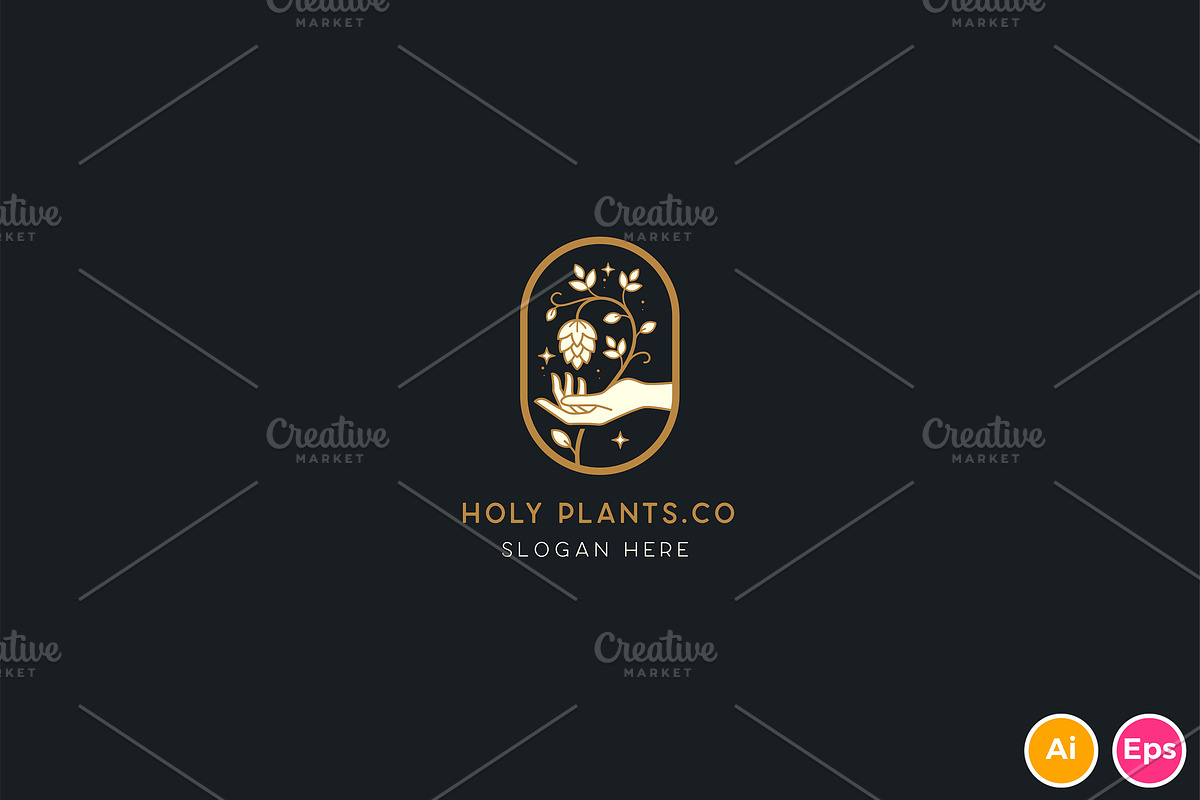 Holy Plants Cannabis Logo Template, a Branding & Logo Template by CCS Type (Photo 1 of 3)