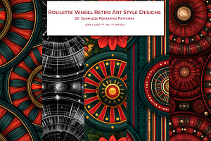 Roulette Wheel Retro Art Styles, a Pattern Graphic by karenfoleyphoto