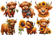 Highland Cow with Sunflowers, an Illustration by Designworld (Thumbnail 2 of 7)