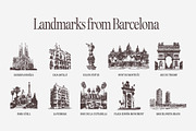Barcelona · City landmarks, an Illustration by BluWisp (Thumbnail 3 of 7)