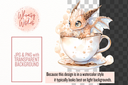 Dragons and Coffee Clip Art, a Food Illustration by Whimsy & Wishes (Thumbnail 9 of 9)