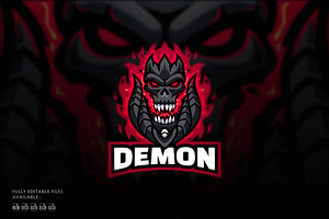 Demon E-Sport And Sports Logo