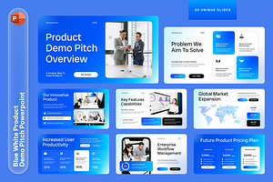 Blue White Product Demo Pitch, a Presentation Template by Sixtemp