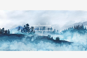 Watercolor Backgrounds. Landscapes