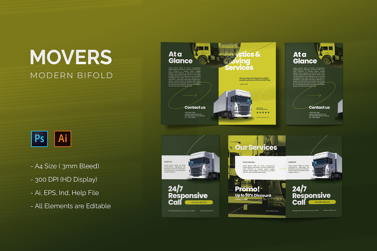 Movers - Bifold Brochure, a Brochure Template by StreaksideStd