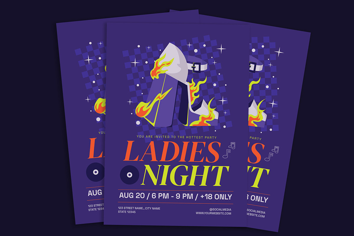Ladies Night Flyer, a Flyer Template by Gumico Studio. (Photo 2 of 3)