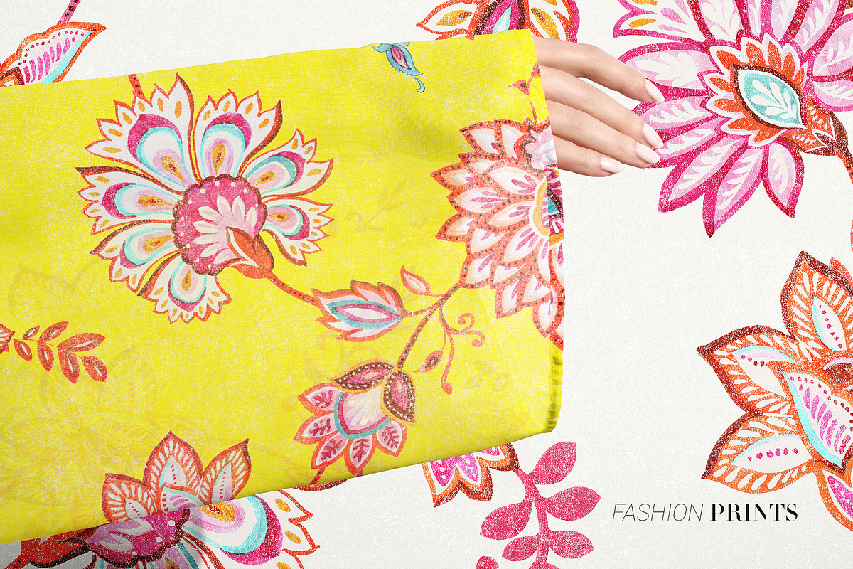 Bohemian Chintz, HandMade Watercolor, a Pattern Graphic by TSTUDIO (Photo 8 of 11)