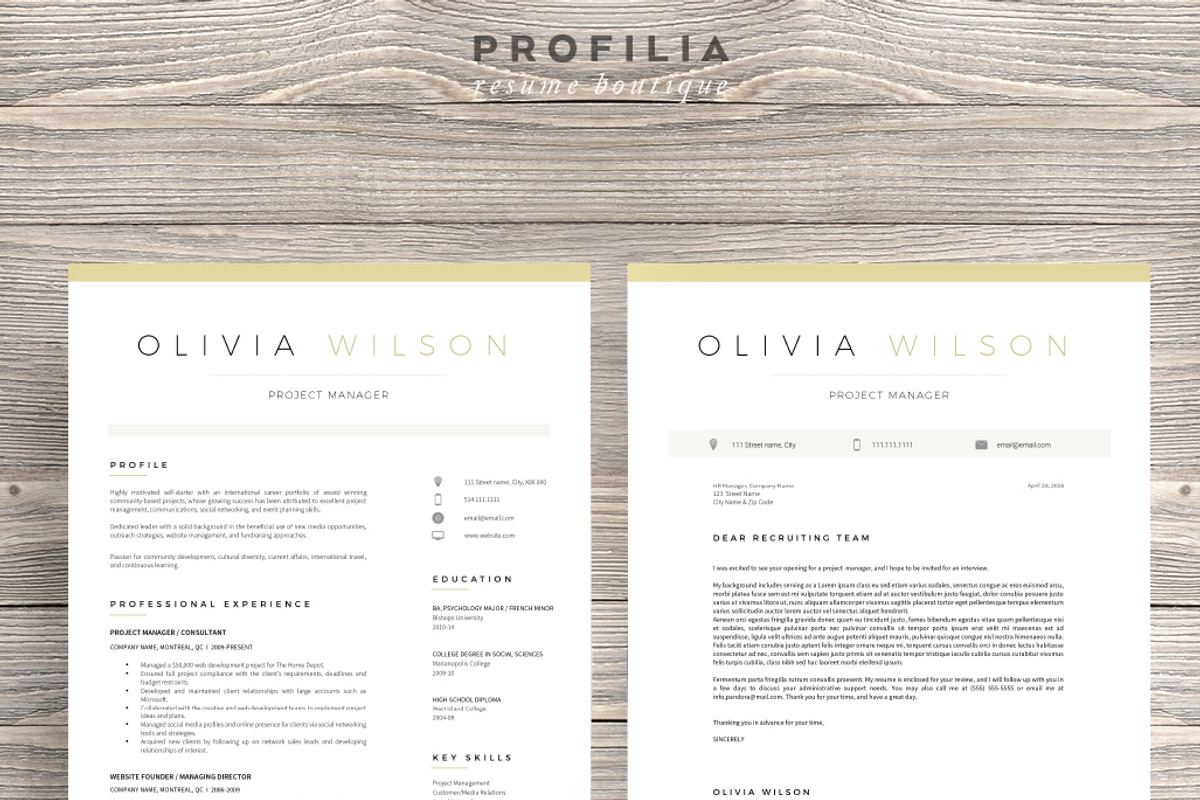 Word Resume & Cover letter Template, a Resume Template by Profilia Resume Boutique (Photo 3 of 6)