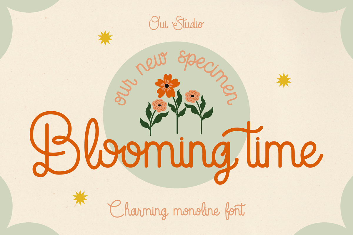 Blooming Time Font, a Script Font by Oui Studio (Photo 1 of 12)