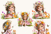 Cute LIttle Girl Gnome and Cat, a Person Illustration by Design Scotch (Thumbnail 4 of 8)