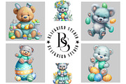 Whimsical Easter Teddy Bear Clipart, an Illustration by Black Bird Studio (Thumbnail 5 of 5)