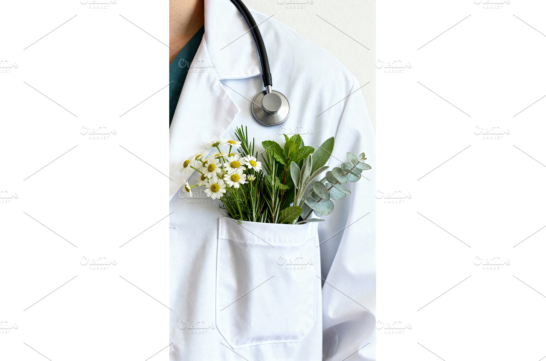 Doctor with stethoscope and fresh, a Health & Medical Photo by tilialucida