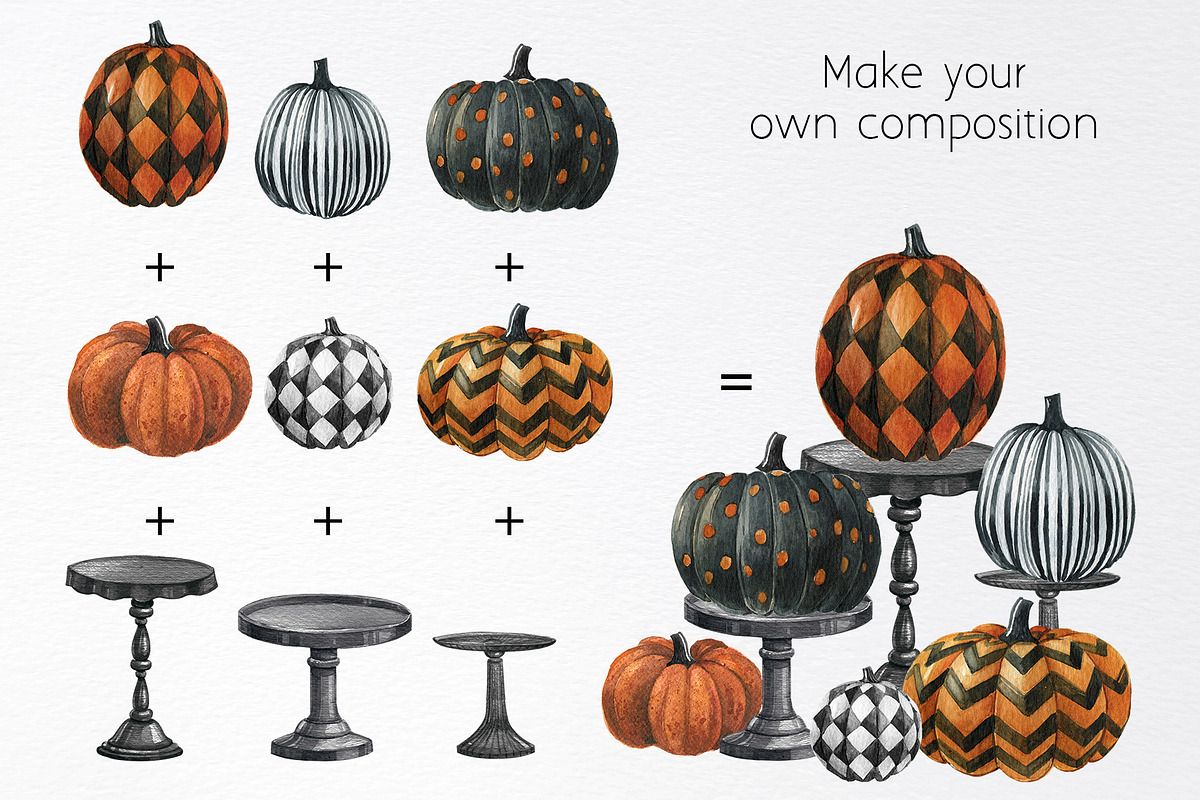 Watercolor halloween pumpkin clipart, an Object Graphic by yana.fefelova (Photo 5 of 5)