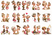Valentine Grandma & Grandpa Clipart, an Illustration by OK Design (Thumbnail 3 of 6)