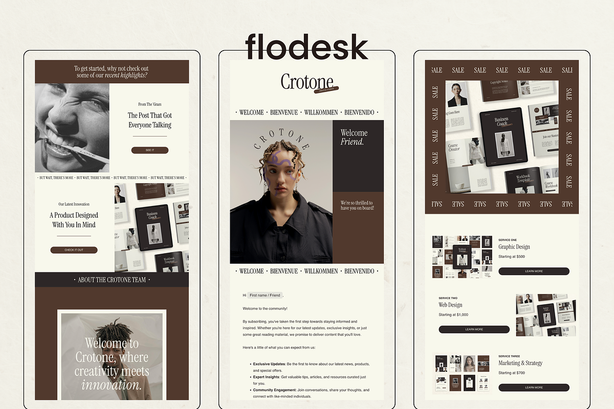 Flodesk Email Newsletter Templates, an Email Template by Branding Babe Co. (Photo 1 of 6)
