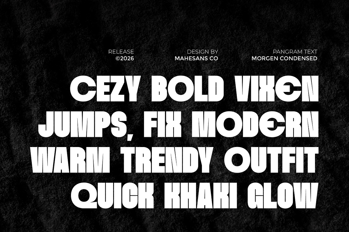 Morgen – Bold Condensed Display Font, a Sans Serif Font by Mahesans Co (Photo 6 of 10)