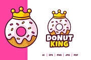Donut King Logo Design Template, a Branding & Logo Template by Akito Studio (Thumbnail 2 of 2)