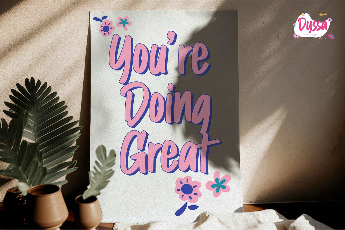 Dyssa – Beautiful Brush Font, a Handwritten Font by Gassstype (Photo 2 of 8)