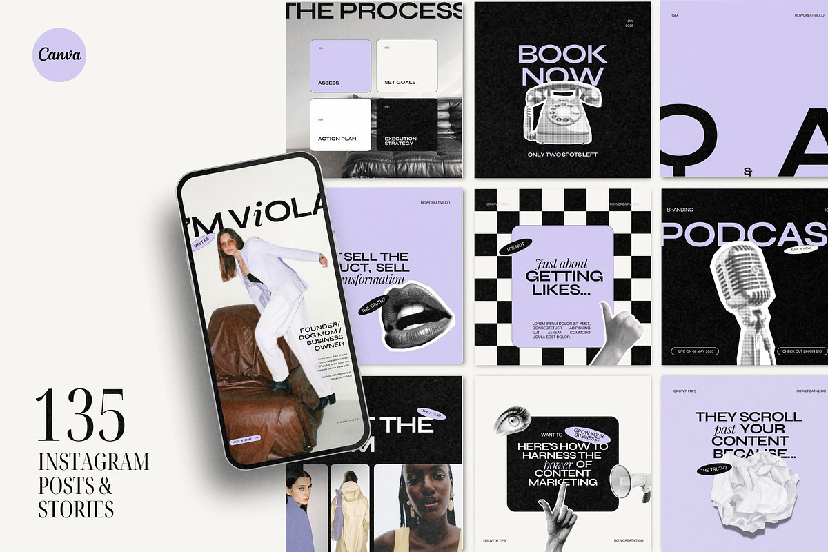 Purple Bold Instagram Template, a Social Media Template by Row Creative (Photo 1 of 10)