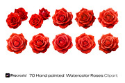 Scarlet Red Roses Wedding watercolor, a Decorative Illustration by crafty (Thumbnail 9 of 11)
