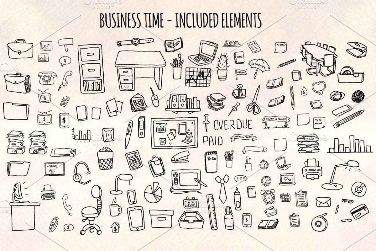 120+ Business and Office Vector Kit, a Technology Illustration by Violet LeBeaux (Photo 1 of 3)