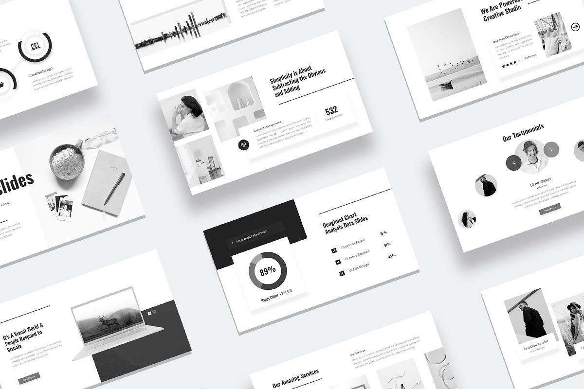 Monochrome PowerPoint Deck Template, a Presentation Template by New Coral Design (Photo 2 of 5)