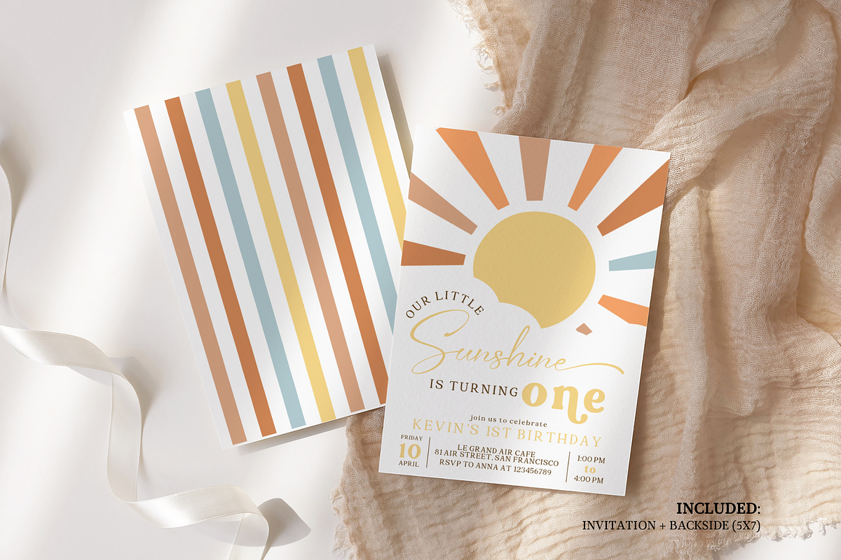 Our Little Sunshine Birthday Invite, a Templates & Theme by Digital_Mind (Photo 2 of 3)