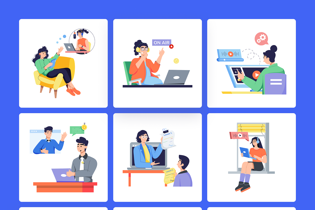 Animated Webinar and Podcast, a Person Illustration by Prosymbols (Photo 8 of 11)