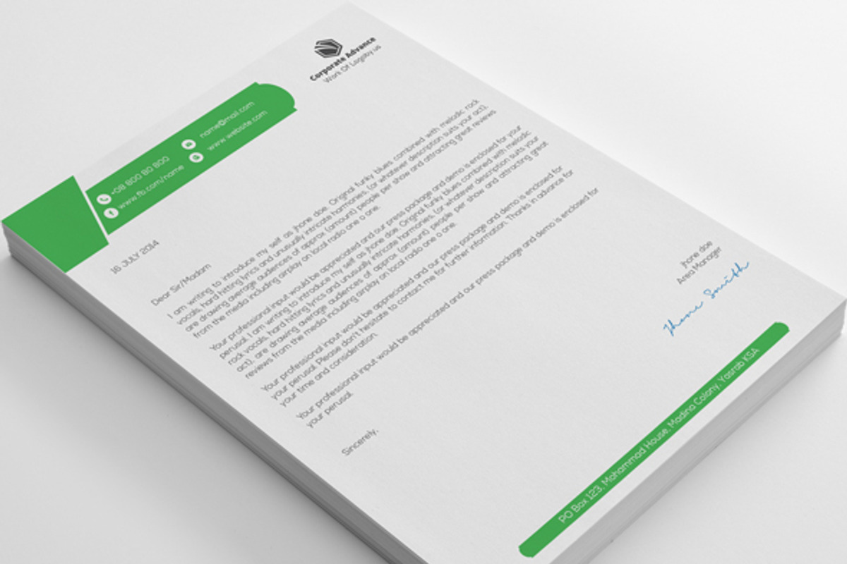 Advance Corporate Letterheads, a Stationery Template by shujaktk (Photo 4 of 5)