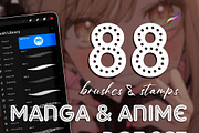 procreate brushes manga stamps anime, a Brush Add-On by SannaIllustrations (Thumbnail 5 of 8)