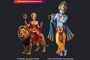 Hindu Gods Pantheon cliparts V2, a Person Illustration by ThatsDesignArt (Thumbnail 3 of 12)