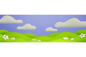 3d hill background with rolling, an Illustration by art PVP - market