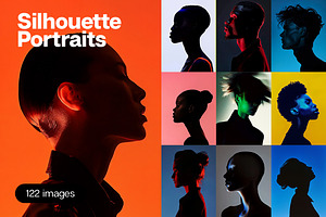 122 Silhouette Portraits, a Person Photo by Handmadefont
