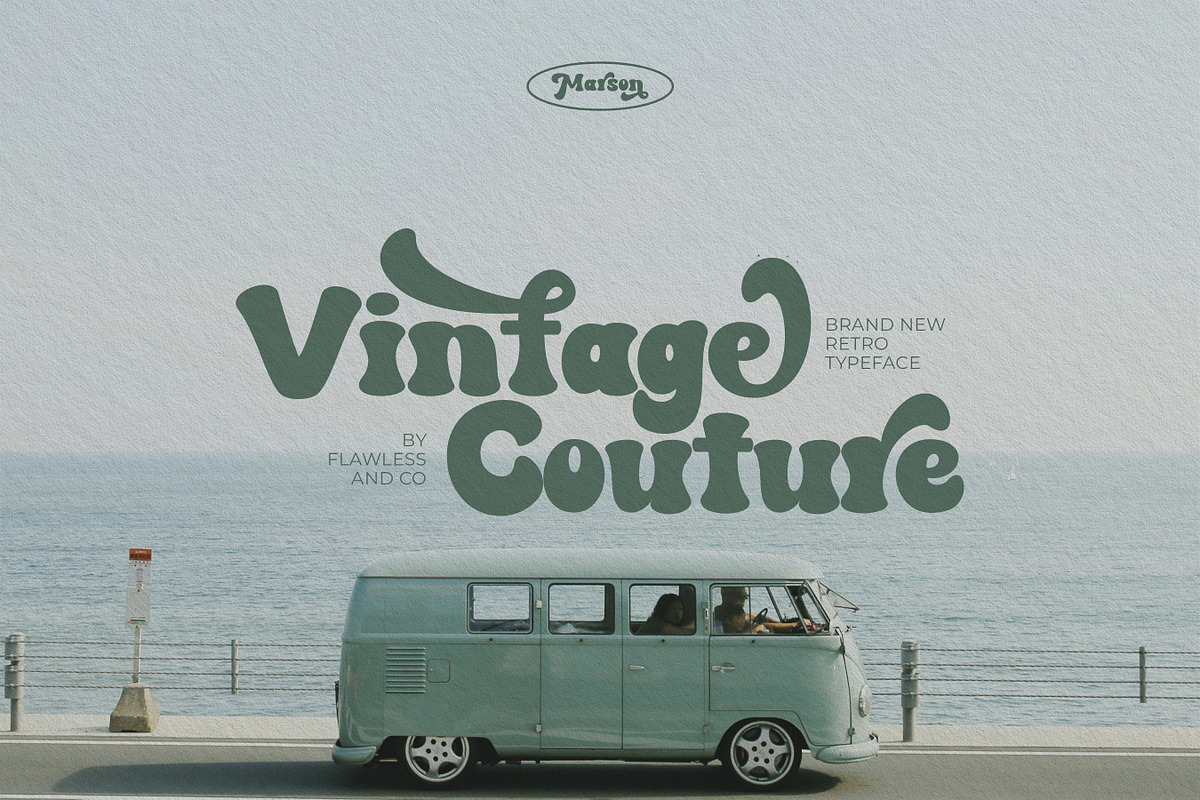 Marson - Groovy Retro Font, a Handwritten Font by Flawless And Co (Photo 4 of 10)