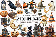Antique Halloween Clipart, an Illustration by Designworld (Thumbnail 1 of 5)