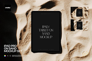 iPad Pro on Sand Mockup Set