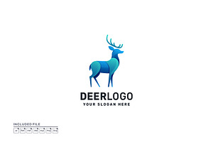 Deer Gradient Colorful Vector Logo, a Branding & Logo Template by yuanesei