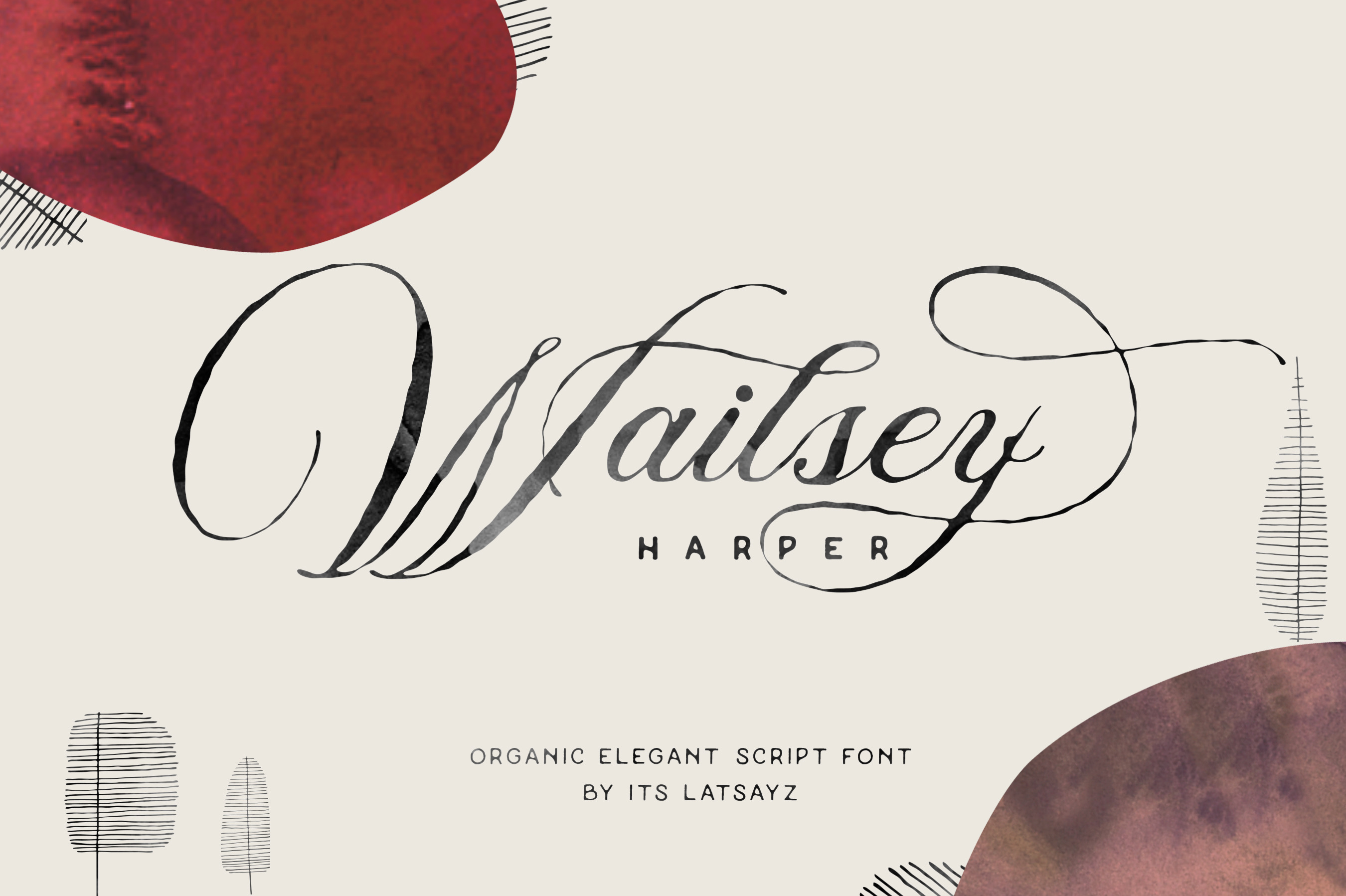 Miss Wailsey | Organic Calligraphy, a Script Font by It's Latsayz