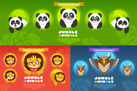 Jungle Animals Vector Illustration 