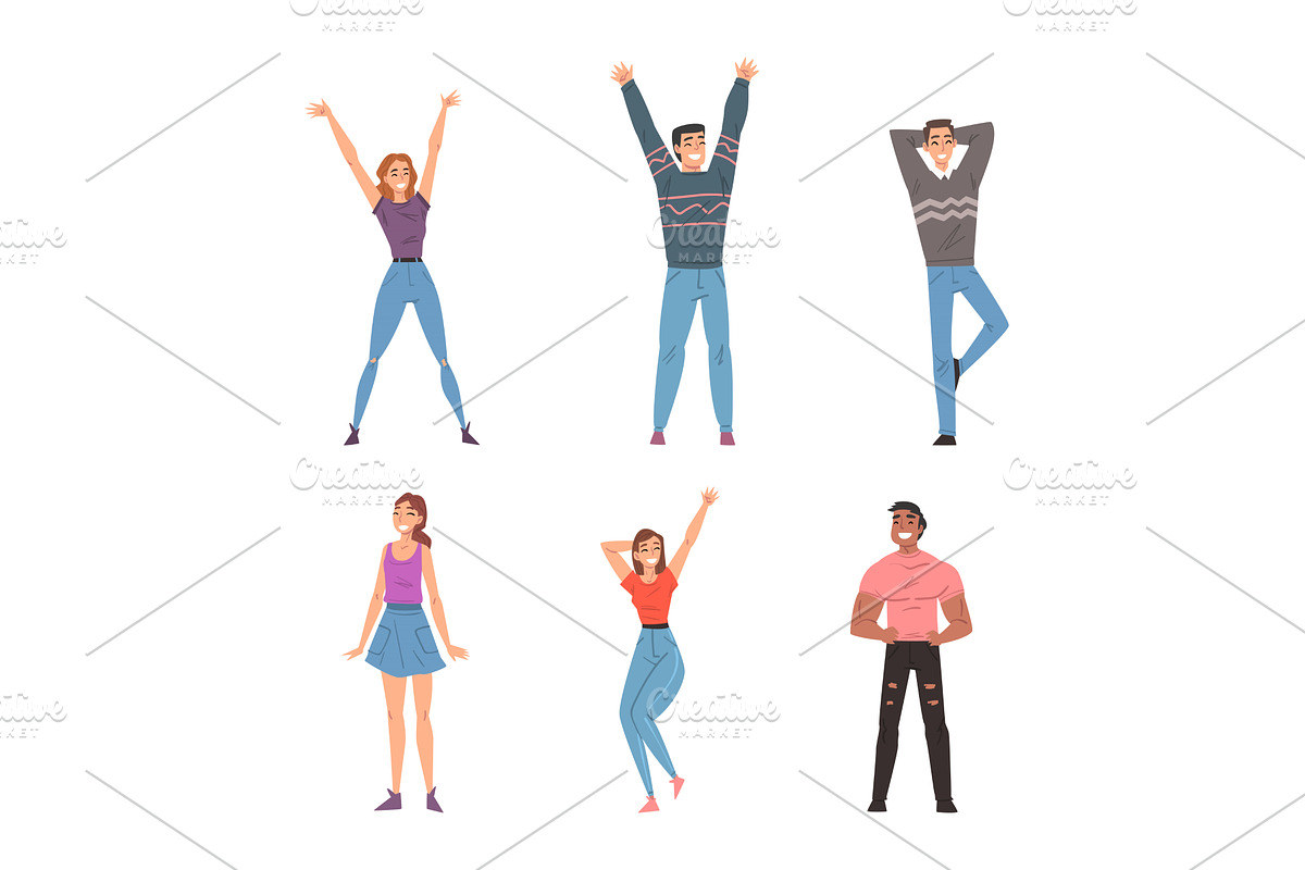 Positive People Characters Standing, a Person Illustration by TopVectors