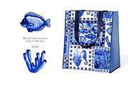 Nautical Delft Blue Collection, a Pattern Graphic by ArtPavo (Thumbnail 6 of 12)