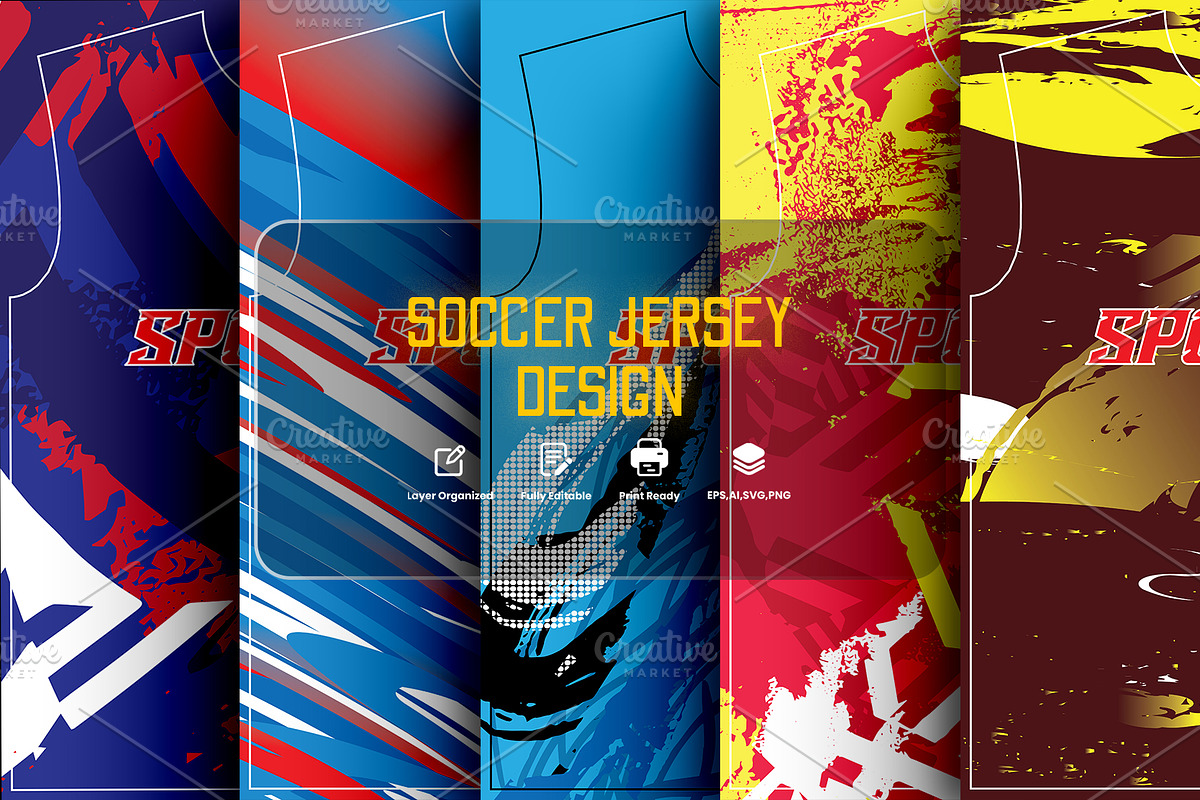 Abstract Sports Jersey PatternBundle, a Sport Illustration by samsulpassive (Photo 1 of 3)