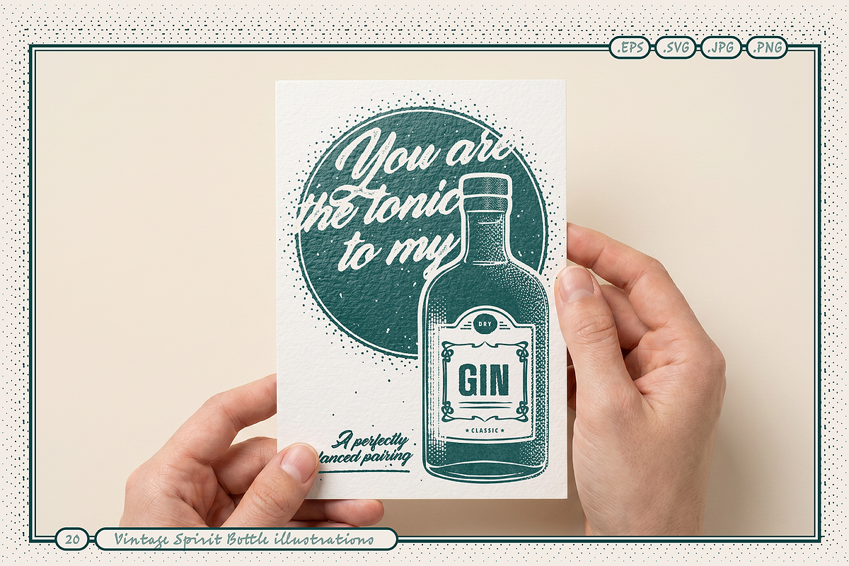Vintage Spirit Bottle Illustrations, a Food Illustration by TheFoodAtlas (Photo 8 of 9)