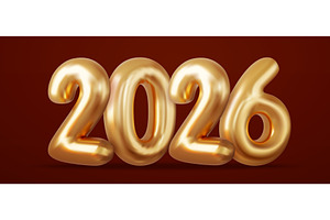 3d Happy New Year 2026., an Object Illustration by ModVector