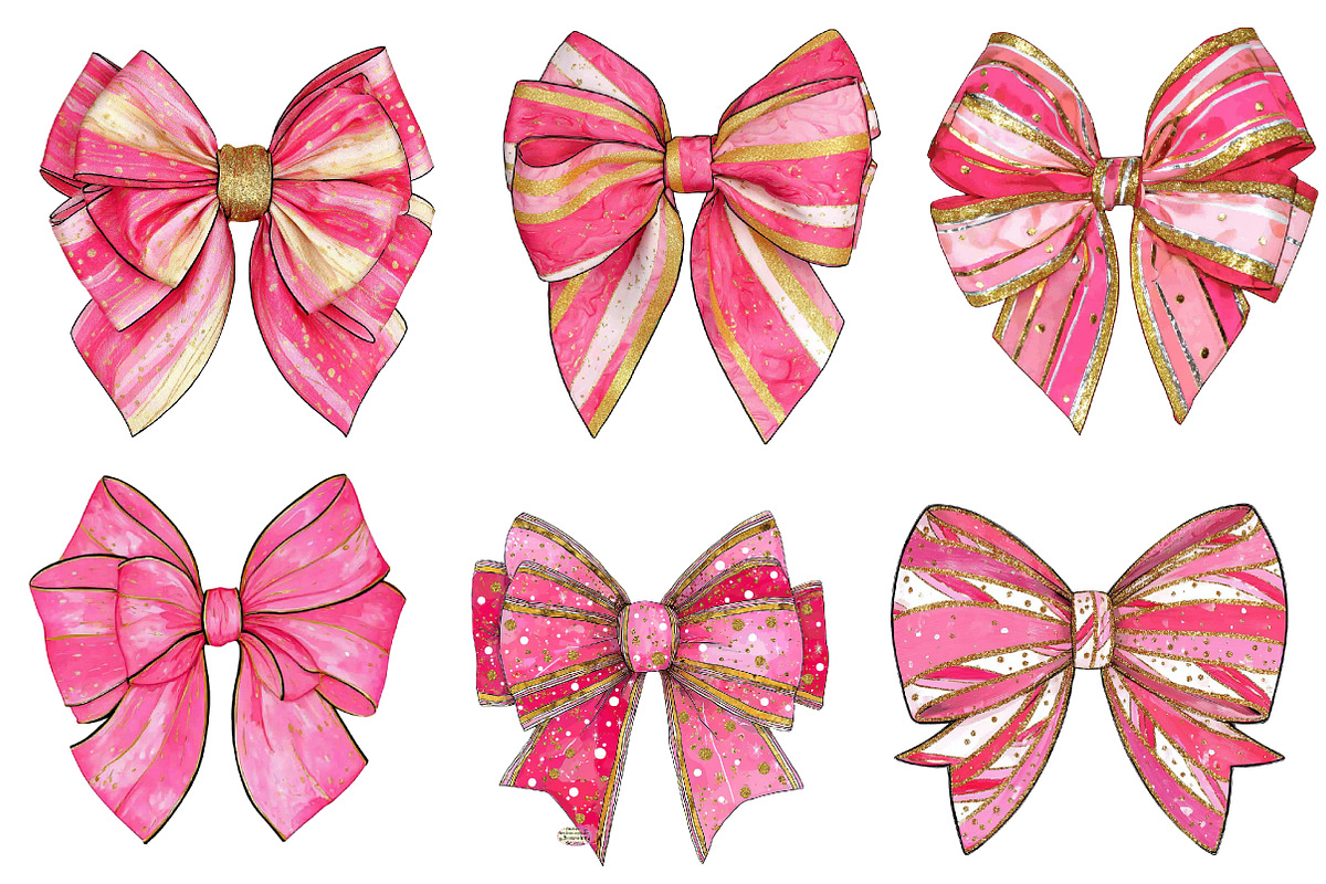 Christmas Bow clipart, an Illustration by CreationArt (Photo 3 of 5)