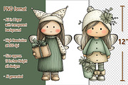Whimsy Christmas Fairy Girl Clipat, a Seasonal Illustration by V Design Creator (Thumbnail 2 of 8)