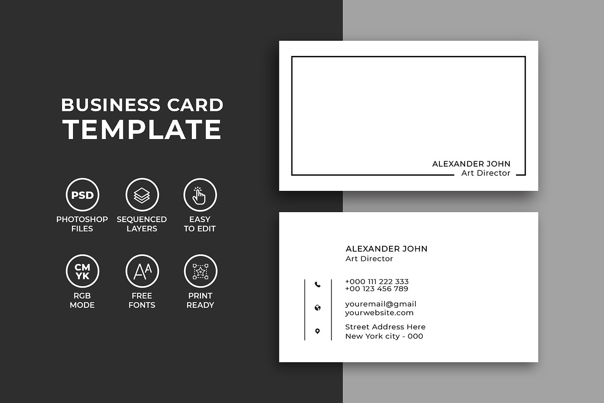 Simple Minimalist Business Card, a Business Card Template by Saman Osama (Photo 4 of 8)