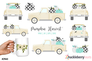 Pumpkin Harvest Truck Clipart